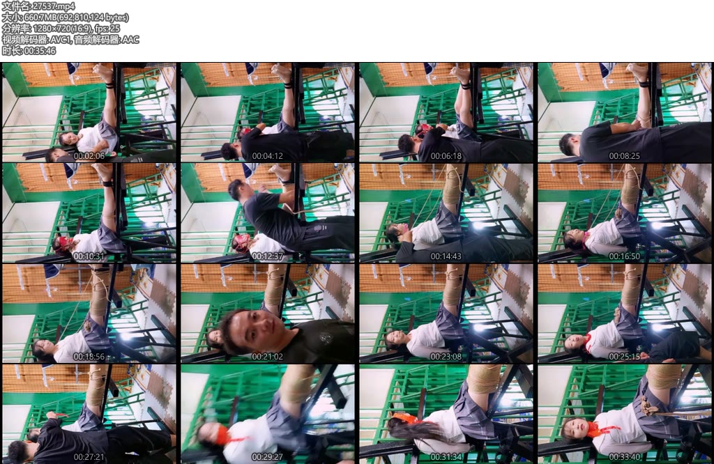 [飞莉原创] 飞莉绳艺金属 老虎凳堵嘴专场口球臭丝袜胶带封嘴-丝依依