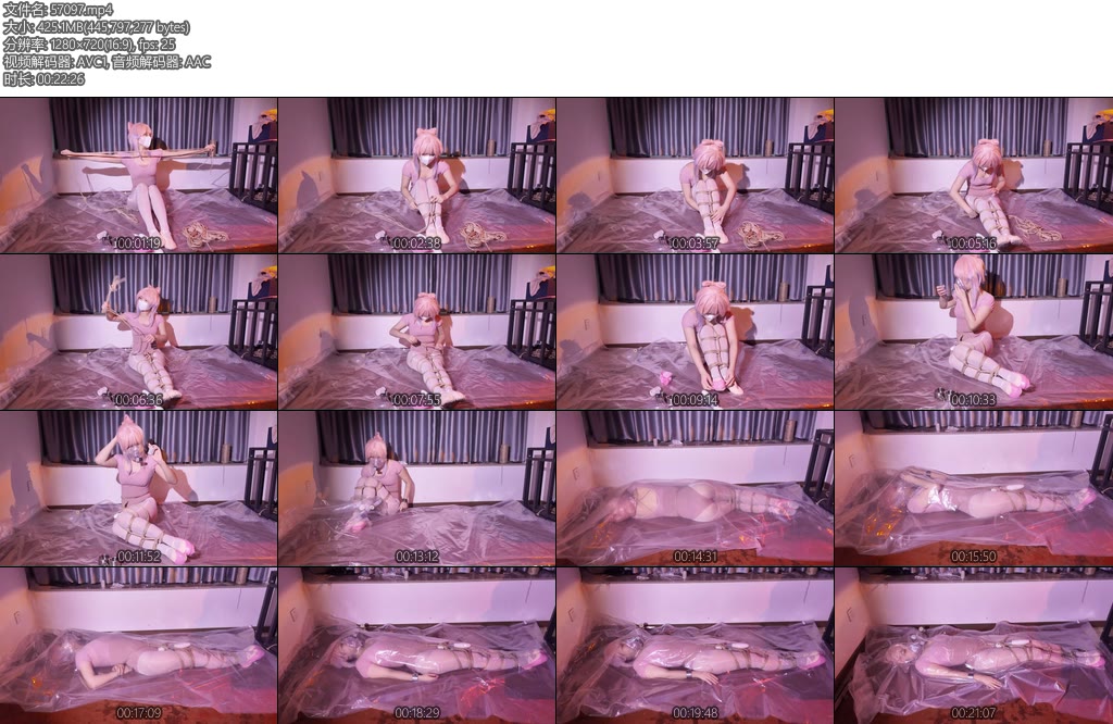 [凛凛蝶] 心海体操服自控真空袋强制绷脚窒息海砂弹力带绷脚真空自控窒息袋激烈挣扎-丝依依