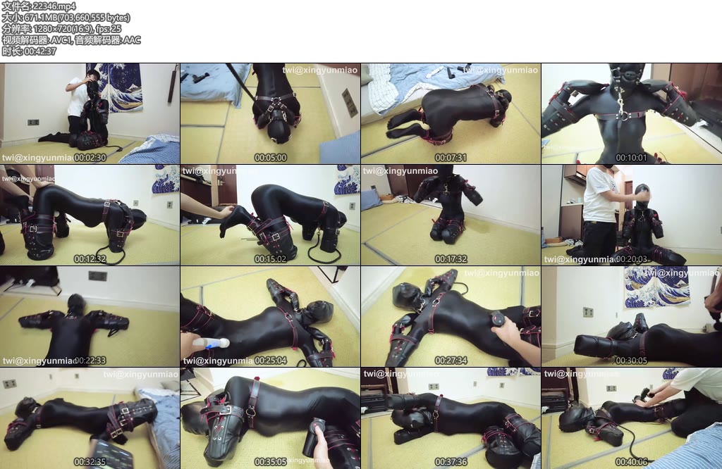 [鹿脚与猫爪] 全包Zentai爪爪 k9犬 电击训教 马具口球 皮革头套-丝依依