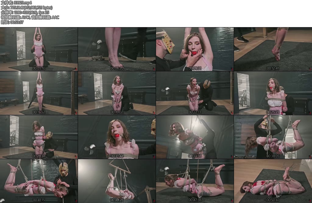 [欧美绳艺] Meloxy Her first total immersion in rope bondage with suspension-丝依依