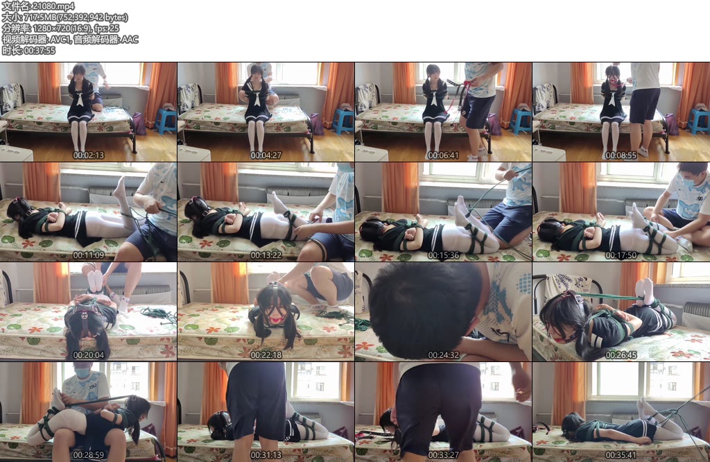 [WN原创] 二次元新人妹子奈奈的驷马超紧缚tksp，严厉堵嘴，白丝水手服-丝依依