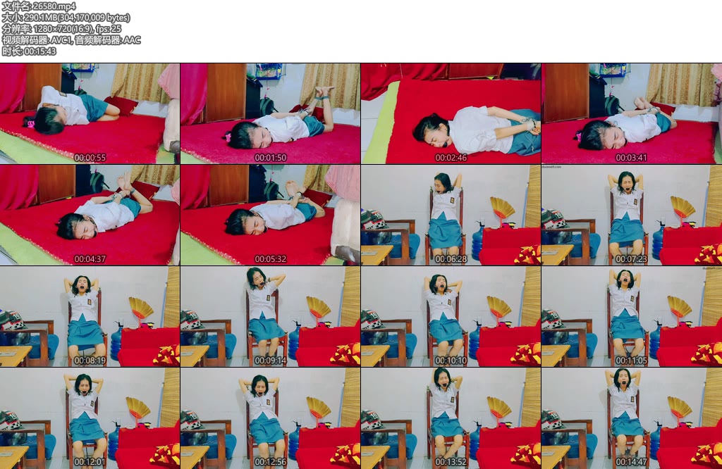 [亚洲绳艺] JK女学生绑架系列小JK女孩被绑架拘留一名女孩在放学回家的路上被绑架她被绑成马式双手举起嘴里含着球塞-丝依依