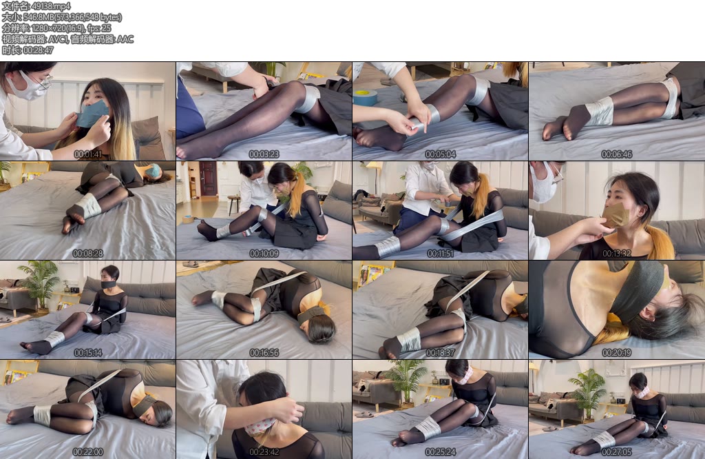 [默示录] 缚艺录小敏进口胶带的尝试封嘴捆绑小敏真的很好看-丝依依