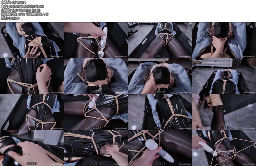 [零仔原创] 零仔の糕妹漆皮油光丝袜堵嘴蒙眼单人床缚-丝依依