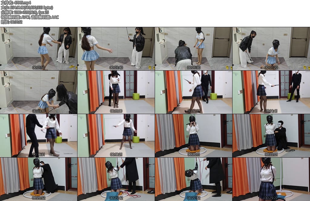 [云翎清风] 女s沐苒与小九的头套抓迷藏互动小九一身性感学生装玩的不亦乐乎后二十分钟是新模特温婉初次登场的jk黑丝头套体验先是抓迷藏后面是跪在架子上-丝依依