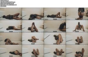 [文束社] 黑色拘束衣黑头套油亮长腿黑丝 束缚后用脚GC-丝依依