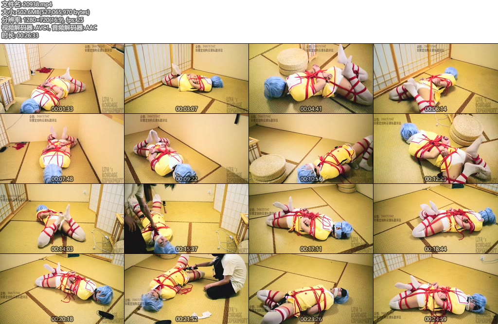 [莉雅原创] 蕾姆的紧缚实验 极限紧缚、爬行蠕动、口球、蒙嘴、眼罩-丝依依