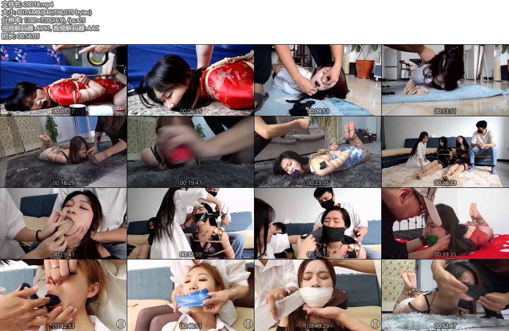 [亚洲绳艺] 不同美女被堵嘴过程，共10位模特出演-丝依依