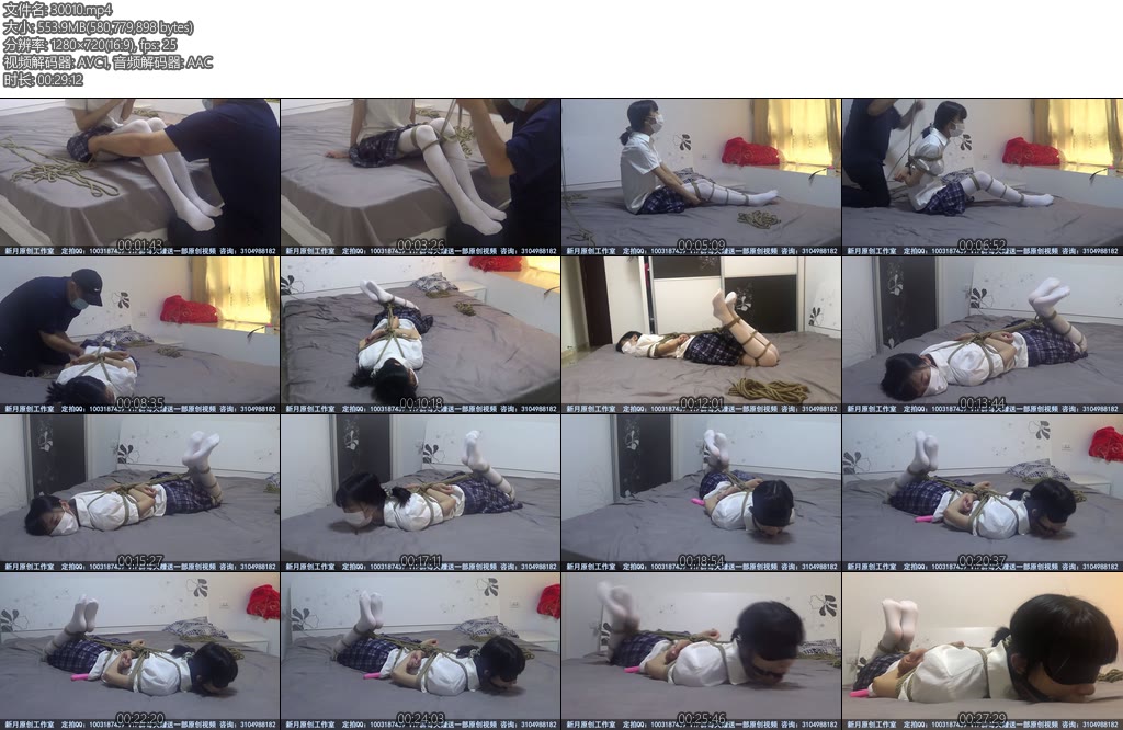 [新月原创] 红豆白丝驷马TD口塞眼罩解缚练习大长腿实在是太美了-丝依依