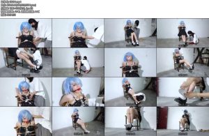 [樱束原创] 可爱雷姆被绑架cos从零开始的异世界生活中的可爱雷姆居然绑架了可怜的雷姆被绑在椅子上疯狂挠痒跳D刺激强G折磨还被自己的臭鞋固定在脸上闻味-丝依依