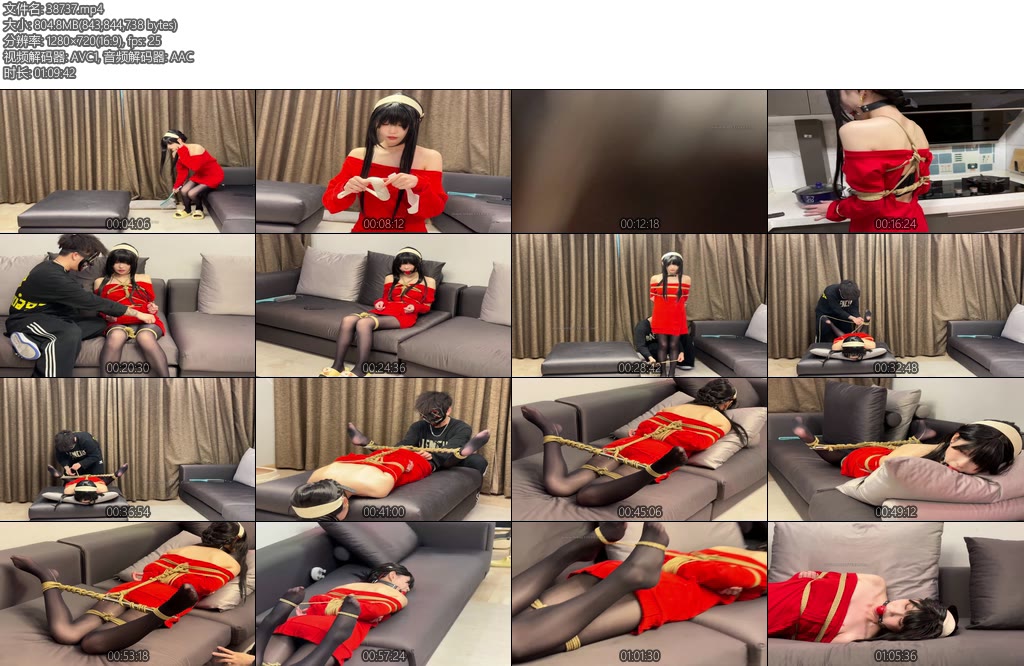 [贝特原创] 约尔束缚模特倩倩约尔cos角色还是相当还原的剧情版束缚状态下的约尔即要烹饪也要打扫卫生当然还避免不了一顿调教-丝依依