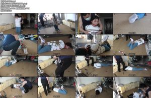 [绳之韵] 小学妹瑾瑜白袜美足牛仔裤大号口球虐口极限直臂驷马-丝依依