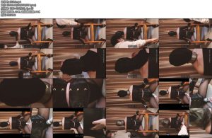 [米粒儿] 椅子固定止息处刑露肩紧身丝袜连体衣 超紧头套丝袜高位项圈塑料袋内裤套头颈部活动不能-丝依依