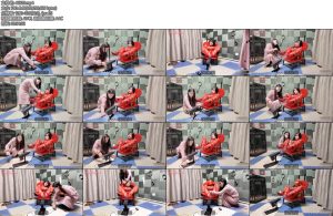 [美曦原创] 美曦强制捆绑椅子固定前高后潮炮几之榨汁红色新娘上圣诞快乐原味丝袜堵嘴绑着M腿上半身靠在椅子上前面被取精器折磨-丝依依