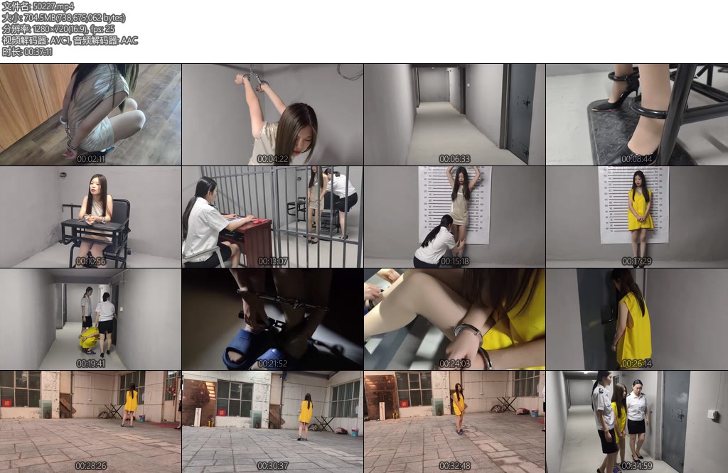 [忘忧社] 新场地模特小涵出演女犯本系列第四部四女囚系列之拐卖儿童张倩被抓捕一开始她拒不交代被帽子姐姐铐起来脚尖着地终于承受不住手铐脚镣审讯放风高颜值模特倾情演绎剧情饱满过瘾-丝依依