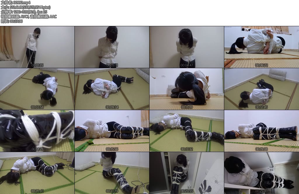 [新月原创] 自动紧缚绳越动越紧最后被丢在柜子里自生自灭绑得很性感精彩-丝依依