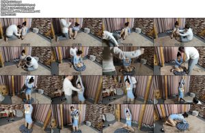 [随心原创] 伊人 蓝裙吊手 膝盖跪地-丝依依