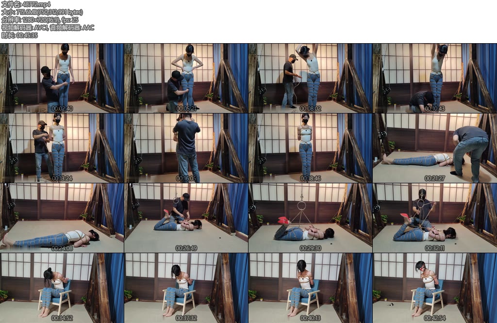 [试炼原创] 大长腿小缘全身紧缚股绳放置挣扎驷马吊环自己解脱目前第二绑处于懵懂阶段-丝依依