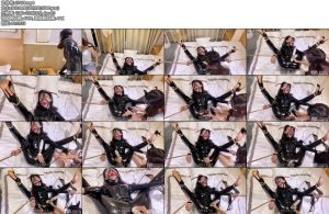 [MuMuzi] 皮革紧身衣四肢反吊束大声淫叫马面口球筋膜枪桃子全身皮革紧身衣四肢反向束缚马面口球-丝依依