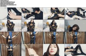 [树屋轻调] 女coser灵灵参加漫展回家时被劫匪迷晕趁机被劫匪全身玩弄中途被TD震动惊醒准备淘宝谁知下面带来的刺激太强烈-丝依依