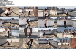 [新月原创] 佳怡工作室琳媚黑丝短裙天台镣铐散步3000元医药费的定拍最后三秒是亮点-丝依依