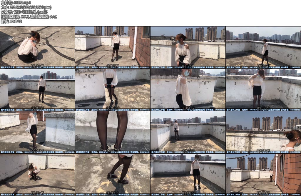 [新月原创] 佳怡工作室琳媚黑丝短裙天台镣铐散步3000元医药费的定拍最后三秒是亮点-丝依依