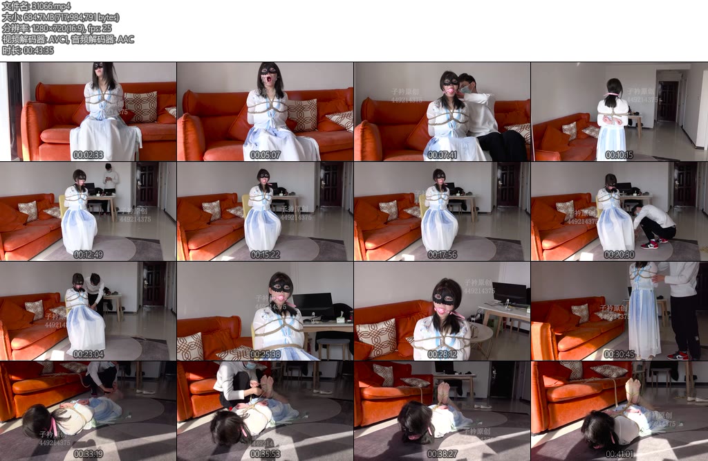 [子衿原创] 小晚汉服紧缚驷马口球TK挠痒折磨-丝依依