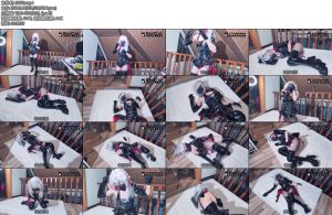 [BadCat] 妙妙cos明日方舟怪盗W演示战败动作无捆绑各种被击败战败的动作演示-丝依依