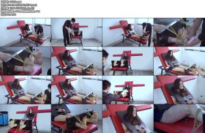 [樱束原创] 老虎凳上橡皮筋虐足-丝依依