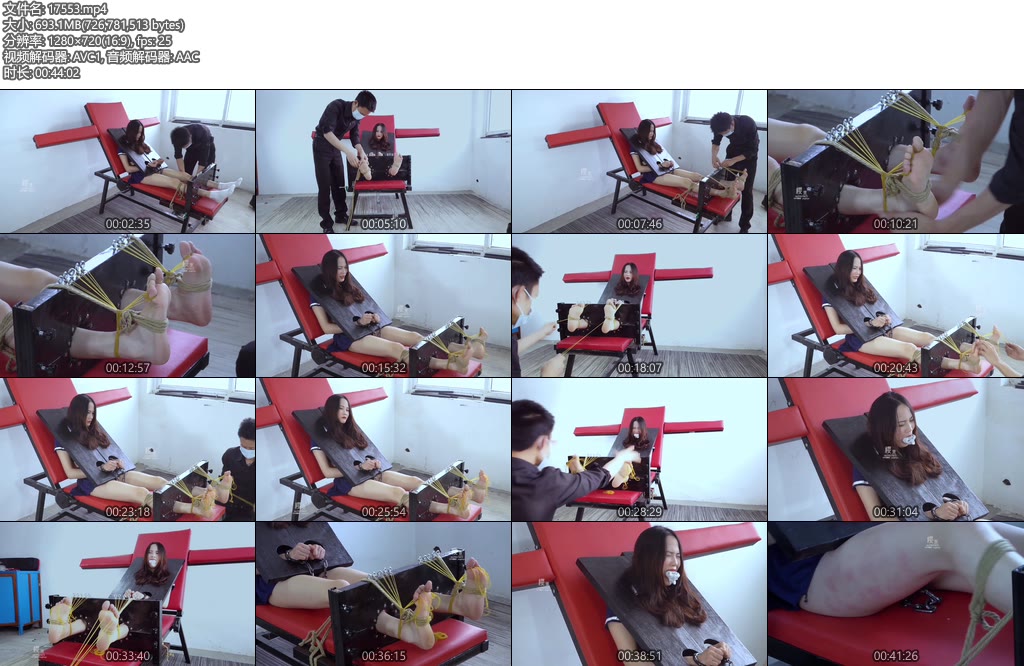 [樱束原创] 老虎凳上橡皮筋虐足-丝依依