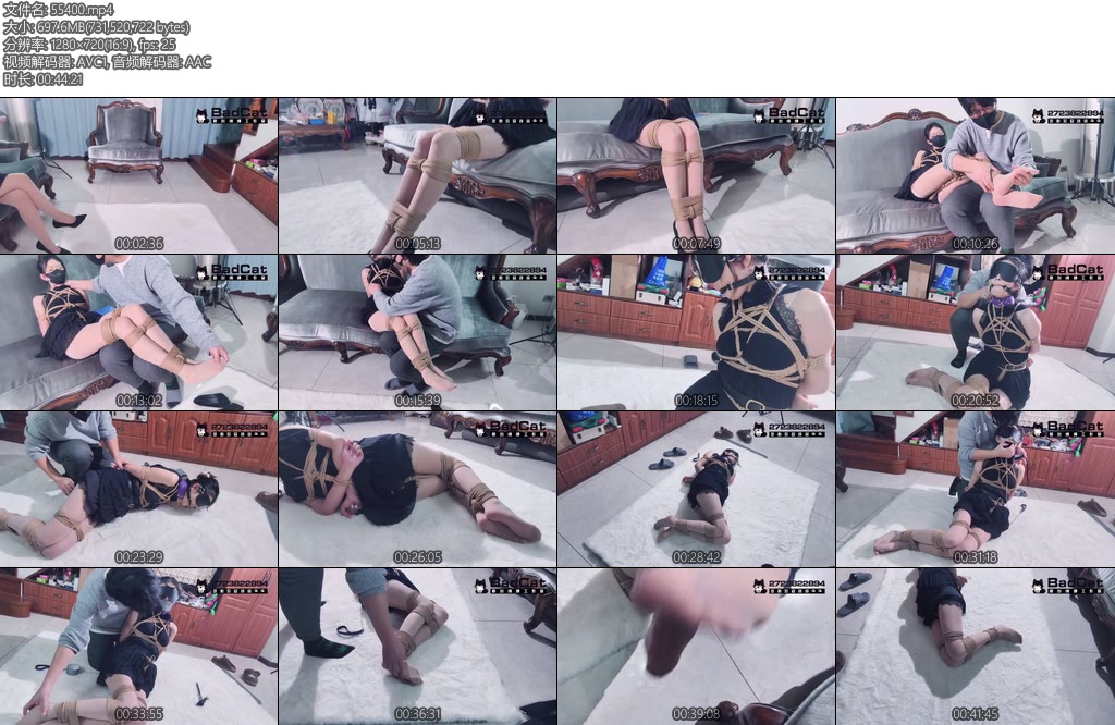 [BadCat] 老板主动要求被员工紧缚玩弄雪儿黑衣被捆绑紧缚玩弄TK大量足控福利-丝依依