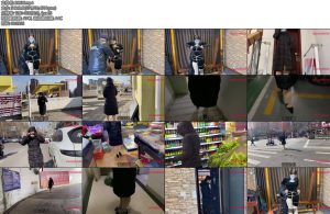 [龙飞原创] 刺激激动室外的时候心惊胆战捆绑紫棋胸花臀穿羽绒服去楼顶室外超市买菜加口球-丝依依