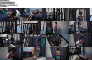 [一绳有你] 四角笼中小美女婷婷被拘捕蒙上眼睛戴上连体拷关进四角笼中五花日式全身紧缚折磨-丝依依