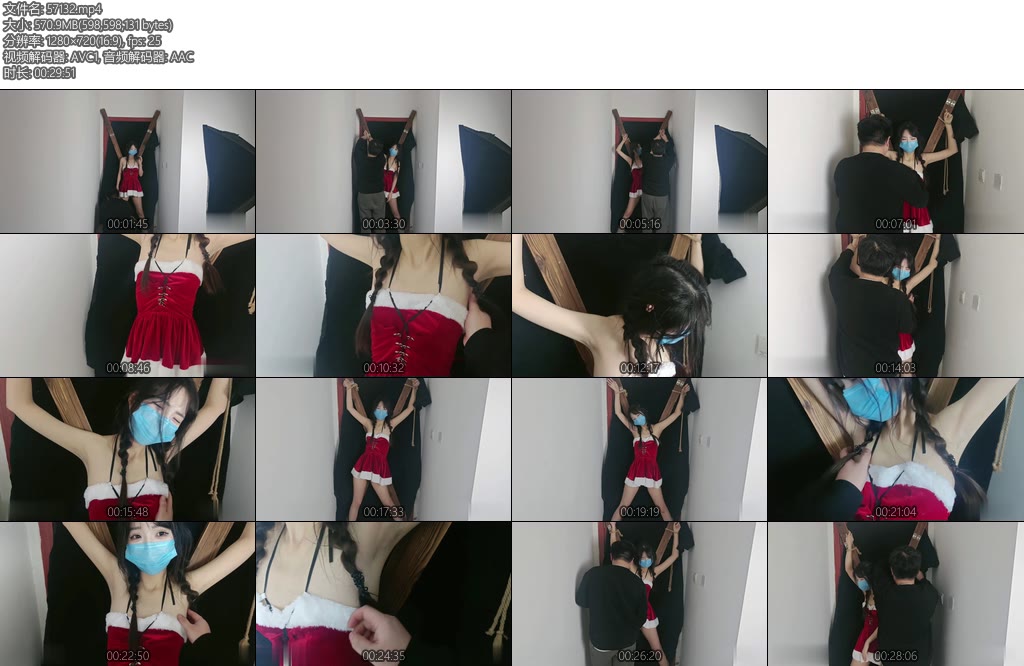 [GD绳束] 模特桃桃圣诞套装x架强行站立强高揉胸挠痒-丝依依