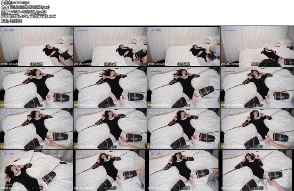 [长颜草] 梦婷人形犬四肢全包分开固定超长叉入式双头允吸式zd棒最大档感官封闭30分钟不间断强制gc不断扭动-丝依依