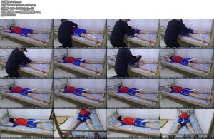 [新月原创] 佳怡女死囚的临终关怀大字铐捆绑胶带封嘴眼罩棒子手铐脚铐-丝依依