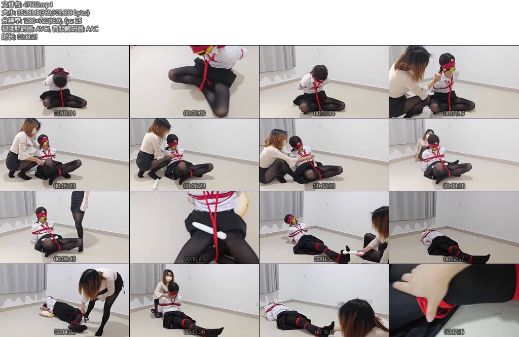 [禾一原创] 调教放置黑丝拘束海老服日式后手缚挣扎-丝依依