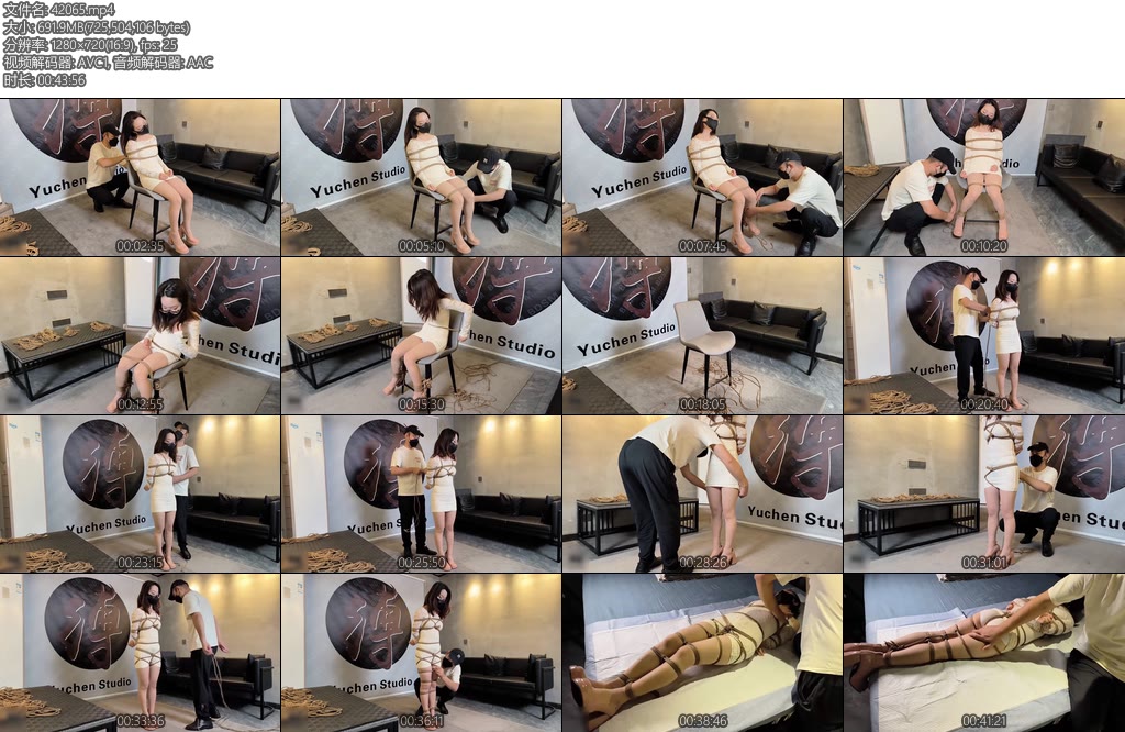 [雨辰原创] 入室侵犯四眼妹丝袜高跟齐逼短裙丝袜堵嘴口球加持羞辱控制捆绑调教股绳虐阴挣扎放置-丝依依