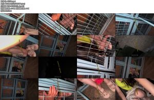 [亚洲束艺] 户外刺激女朋友喝醉了被关在大街上的狗笼里-丝依依