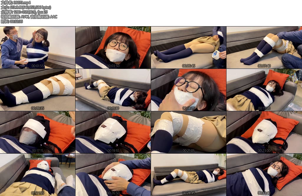 [默示录] 缚艺录七七白色胶带的束缚可怜的七七只能嘴巴不停的呜呜呜-丝依依