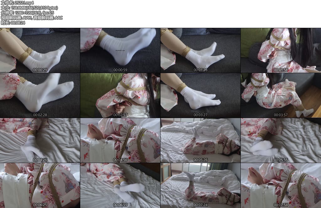 [凉叶子] 和服叶子慢放镜头下的捆绑挣扎沉浸体验-丝依依