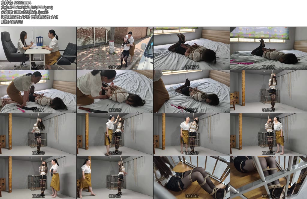 [忘忧社] 面试绑架风波模特小涵去黑心公司面试不料被面试官当成目标被各种折磨驷马捆绑蛇缚吊高口球鞭打笼子囚禁真是好惨-丝依依