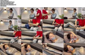 [默示录] 缚艺录小晗银色的胶带木乃伊小唅的挣扎声还是比较酥麻的-丝依依