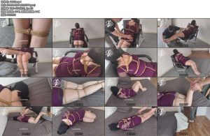 [忘忧社] 美女家中遭劫被歹徒蛇缚驷马日式堵嘴丝袜套头最后被装麻袋拉走-丝依依