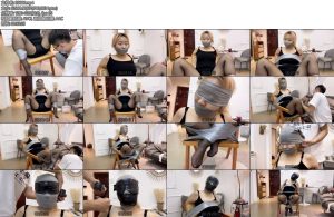[默示录] 缚艺录小依胶带的椅子固定丝袜严实的套头-丝依依