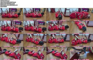 [束心原创] 大尘红色罪衣驷马捆绑放置马具口塞-丝依依