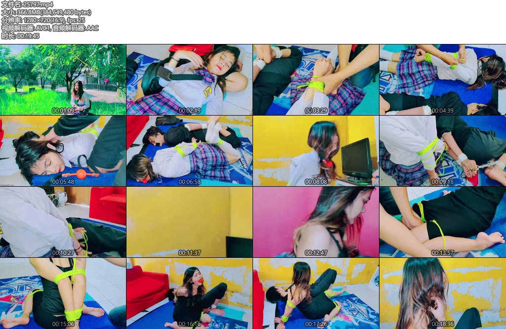 [亚洲绳艺] 弟弟被绑架绑成日式刚放学回家的哥哥也被绑架绑在嘴里试图逃跑但失败了-丝依依