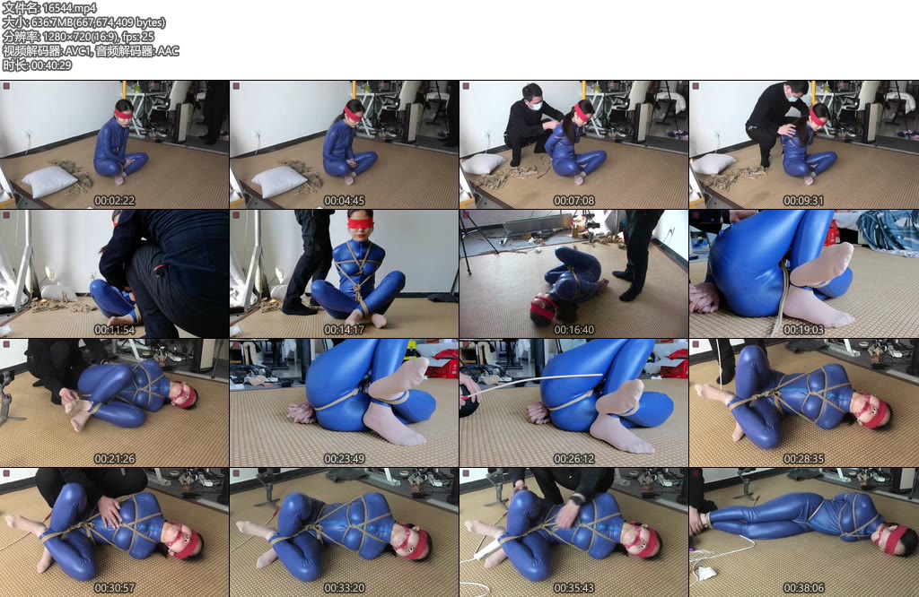 [绳之韵] 敬业的绳模小凡蓝胶衣短丝桃缚（第一集）-丝依依