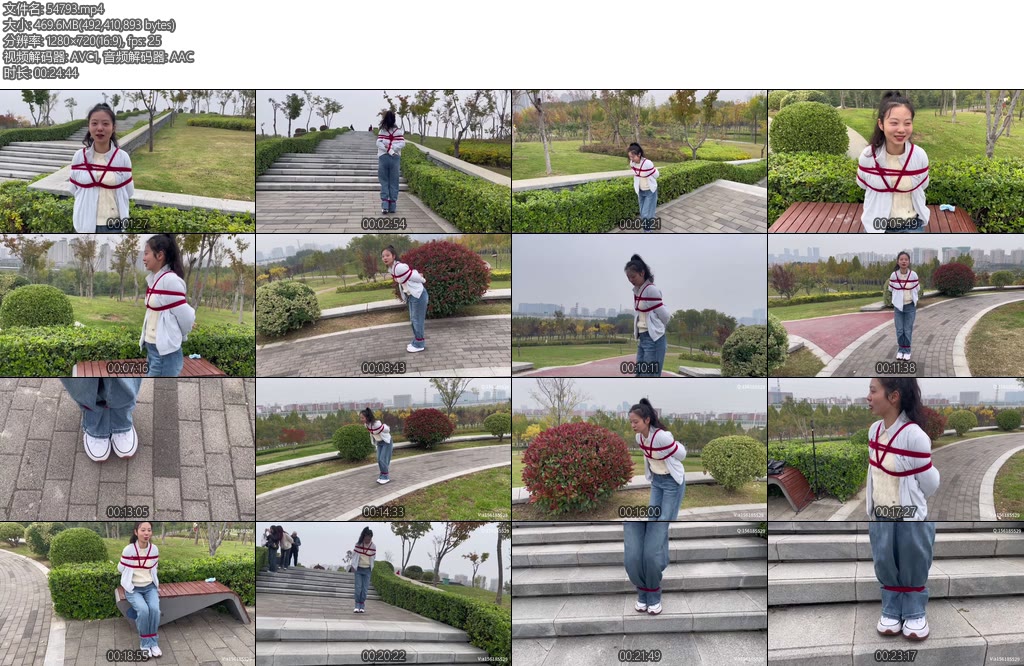 [龙飞原创] 蹦跳训练脚绑起来蹦着上下台阶增加难度蹲着慢慢蹦慢慢向前走动中间好几次差点摔倒路人看到模特做这些奇怪的动作异样的眼光心里害怕刺激心血来潮无比的激动真的怕他们来问这是在干什么-丝依依