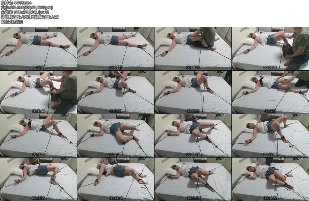 [亚洲绳艺] 曹老板的小M 大字捆绑2-丝依依